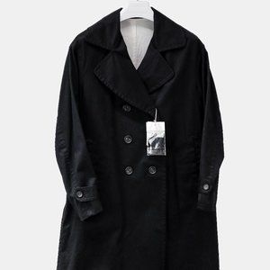 Sarahwear Black Cotton Twill Trench Coat